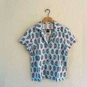 J. Crew Short-Sleeve Pajama Top NWT light blue floral
